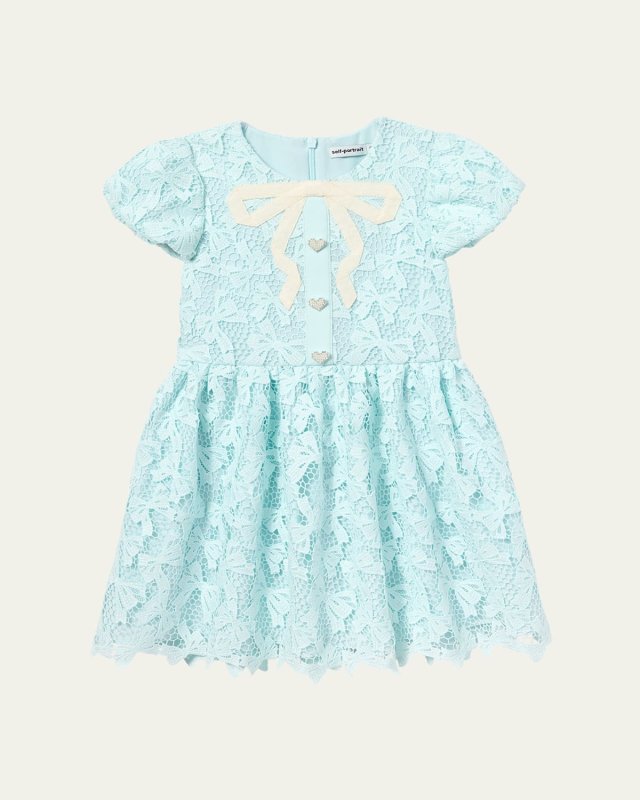 Girl's Lace Bow Dress, Size 3T-10